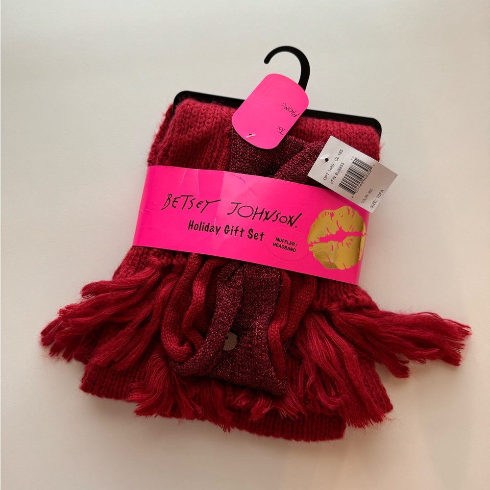 Betsey Johnson Muffler/Headband Holiday Gift Set Scarf
